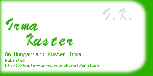 irma kuster business card